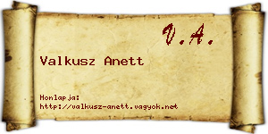 Valkusz Anett névjegykártya